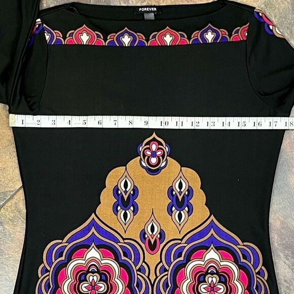 Forever Printed Shift MIDI Dress - Picture 6 of 10